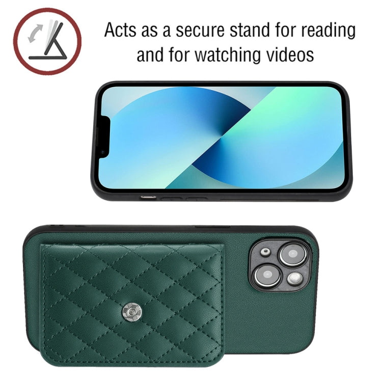 Custodia per telefono RFID con struttura rombica e cordino lungo, For iPhone 14 Plus, For iPhone 14, For iPhone 14 Pro, For iPhone 14 Pro Max