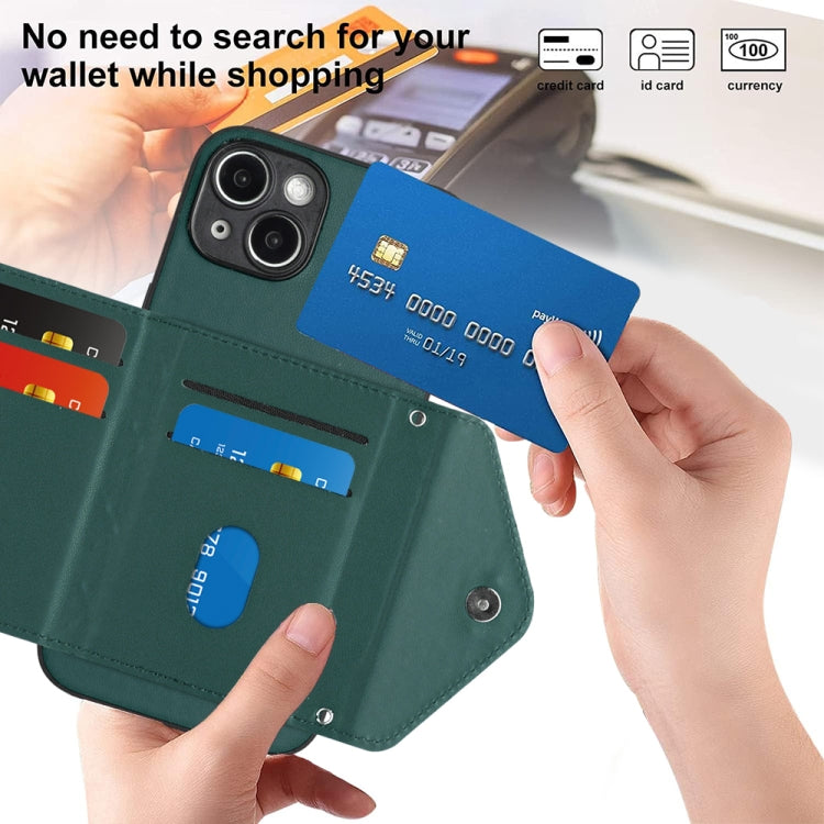 Custodia per telefono RFID con struttura rombica e cordino lungo, For iPhone 14 Plus, For iPhone 14, For iPhone 14 Pro, For iPhone 14 Pro Max