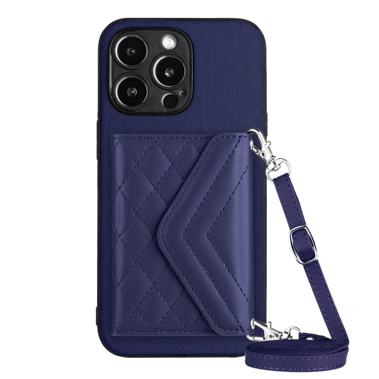 Custodia per telefono RFID con struttura rombica e cordino lungo, For iPhone 14 Plus, For iPhone 14, For iPhone 14 Pro, For iPhone 14 Pro Max