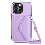 Custodia per telefono RFID con struttura rombica e cordino lungo, For iPhone 14 Plus, For iPhone 14, For iPhone 14 Pro, For iPhone 14 Pro Max