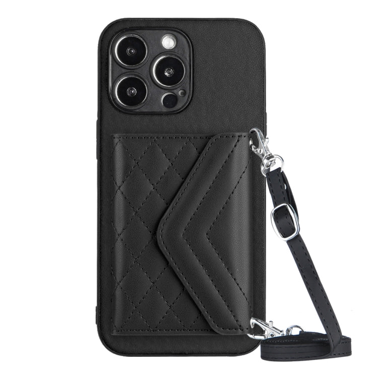 Custodia per telefono RFID con struttura rombica e cordino lungo, For iPhone 14 Plus, For iPhone 14, For iPhone 14 Pro, For iPhone 14 Pro Max