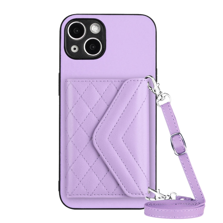 Custodia per telefono RFID con struttura rombica e cordino lungo, For iPhone 15 Pro Max, For iPhone 15 Pro, For iPhone 15 Plus, For iPhone 15