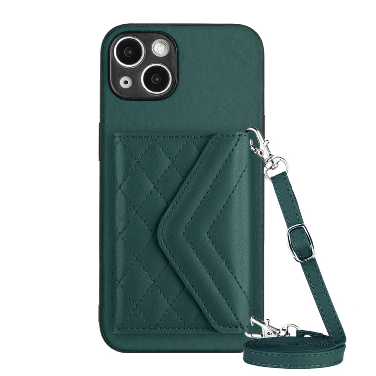 Custodia per telefono RFID con struttura rombica e cordino lungo, For iPhone 15 Pro Max, For iPhone 15 Pro, For iPhone 15 Plus, For iPhone 15