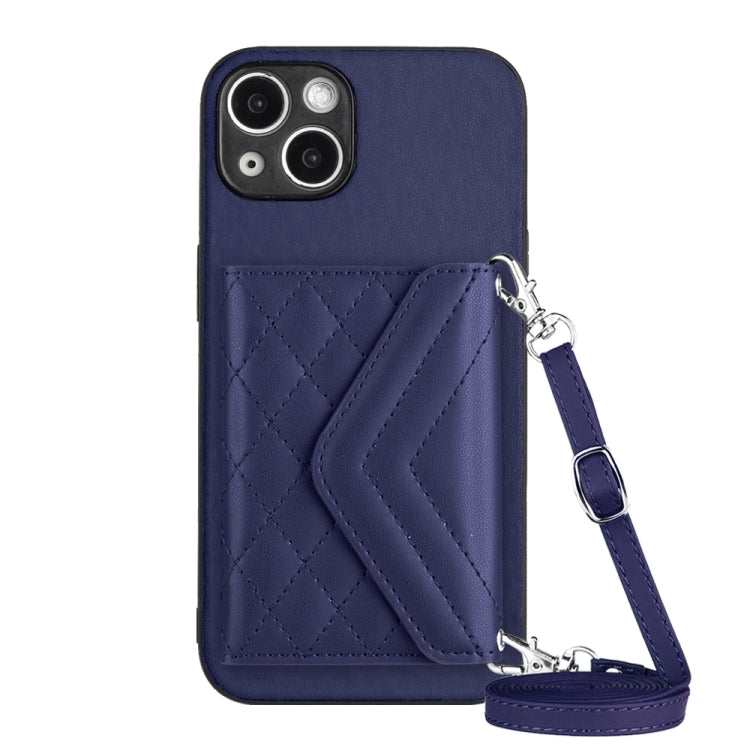 Custodia per telefono RFID con struttura rombica e cordino lungo, For iPhone 15 Pro Max, For iPhone 15 Pro, For iPhone 15 Plus, For iPhone 15