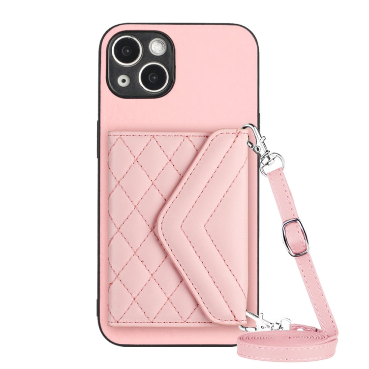 Custodia per telefono RFID con struttura rombica e cordino lungo, For iPhone 15 Pro Max, For iPhone 15 Pro, For iPhone 15 Plus, For iPhone 15