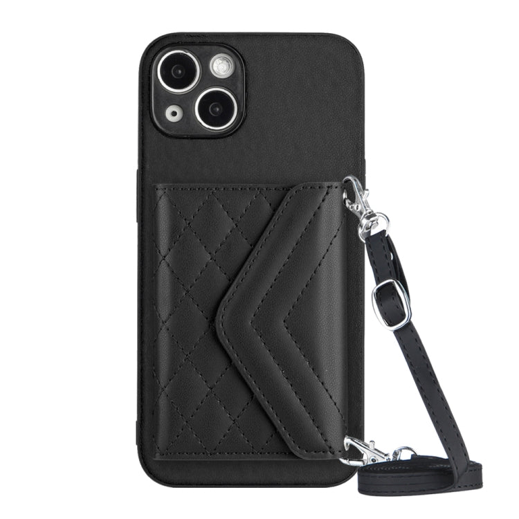 Custodia per telefono RFID con struttura rombica e cordino lungo, For iPhone 15 Pro Max, For iPhone 15 Pro, For iPhone 15 Plus, For iPhone 15