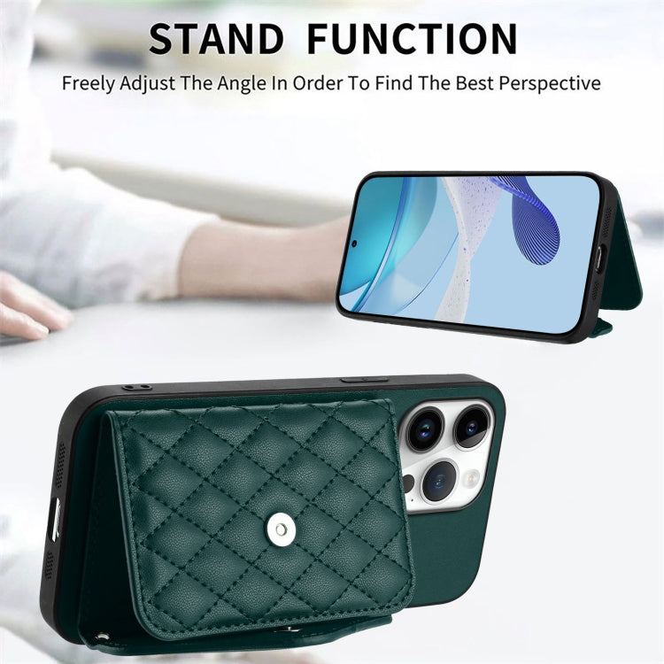 Custodia per telefono RFID con struttura rombica e cordino lungo, For iPhone 16 Pro Max, For iPhone 16 Pro, For iPhone 16 Plus, For iPhone 16