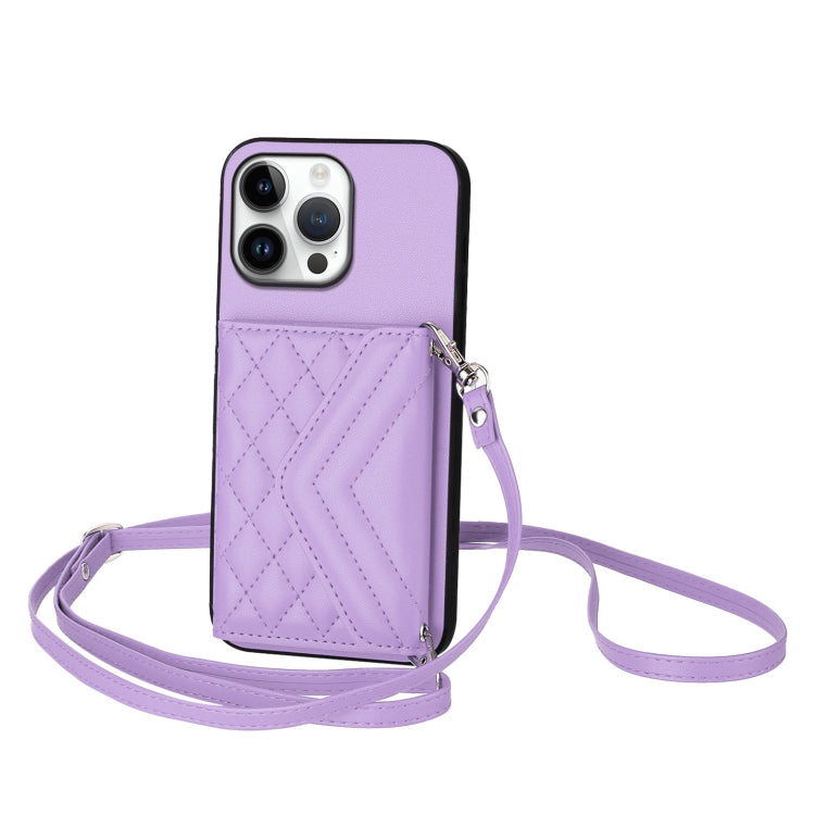 Custodia per telefono RFID con struttura rombica e cordino lungo, For iPhone 16 Pro Max, For iPhone 16 Pro, For iPhone 16 Plus, For iPhone 16