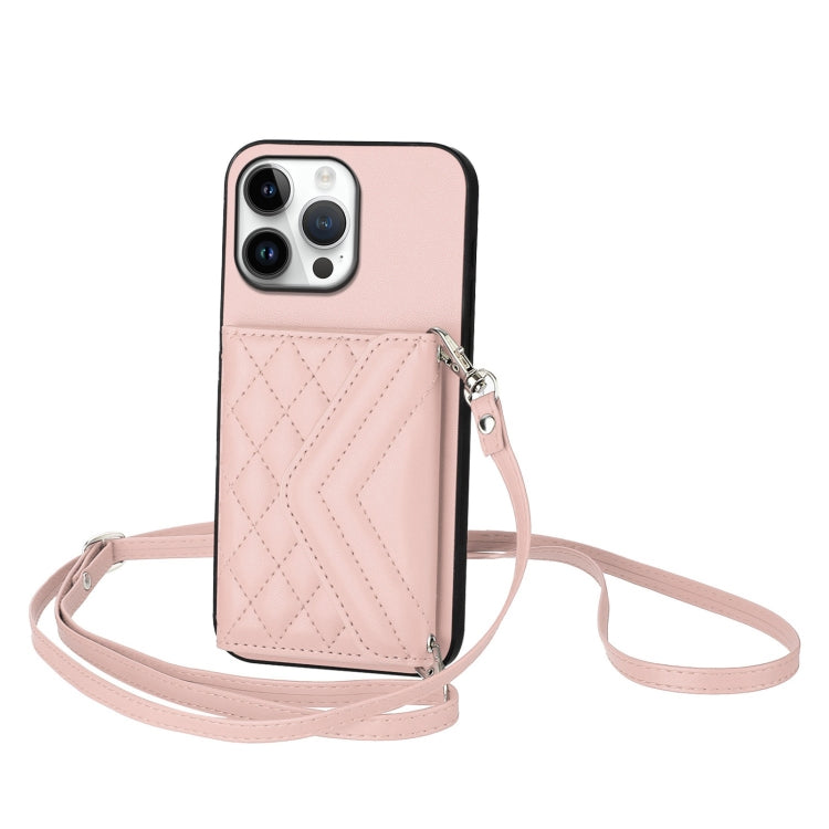 Custodia per telefono RFID con struttura rombica e cordino lungo, For iPhone 16 Pro Max, For iPhone 16 Pro, For iPhone 16 Plus, For iPhone 16