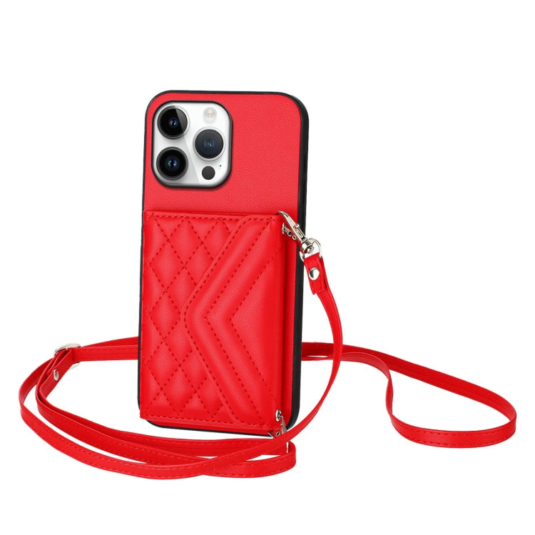 Custodia per telefono RFID con struttura rombica e cordino lungo, For iPhone 16 Pro Max, For iPhone 16 Pro, For iPhone 16 Plus, For iPhone 16