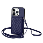 Custodia per telefono RFID con struttura rombica e cordino lungo, For iPhone 16 Pro Max, For iPhone 16 Pro, For iPhone 16 Plus, For iPhone 16