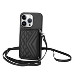 Custodia per telefono RFID con struttura rombica e cordino lungo, For iPhone 16 Pro Max, For iPhone 16 Pro, For iPhone 16 Plus, For iPhone 16