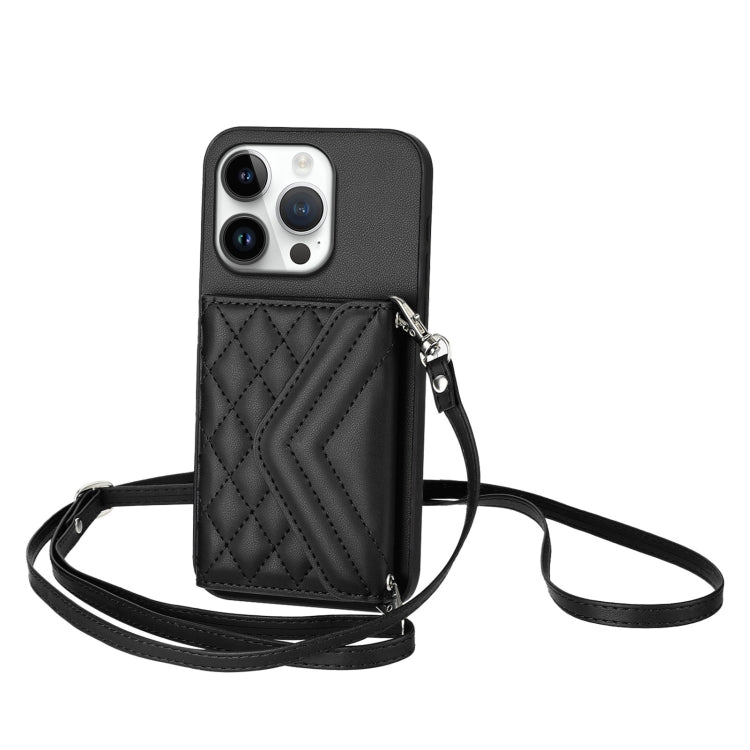 Custodia per telefono RFID con struttura rombica e cordino lungo, For iPhone 16 Pro Max, For iPhone 16 Pro, For iPhone 16 Plus, For iPhone 16
