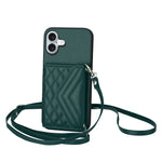 Custodia per telefono RFID con struttura rombica e cordino lungo, For iPhone 16 Pro Max, For iPhone 16 Pro, For iPhone 16 Plus, For iPhone 16