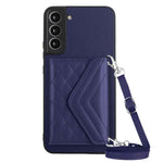 Custodia per telefono RFID con struttura rombica e cordino lungo, For Samsung Galaxy S21 FE, For Samsung Galaxy A52, For Samsung Galaxy A12