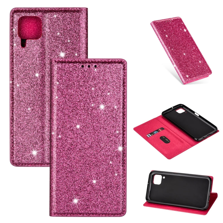 Custodia in pelle flip magnetica ultrasottile con glitter per Huawei P40 Lite