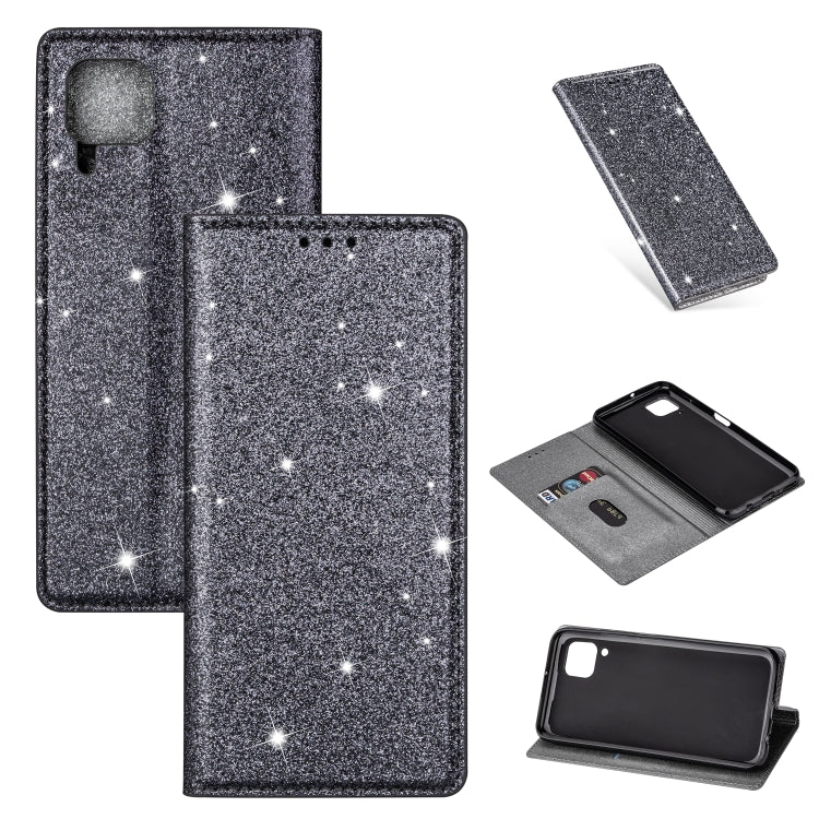 Custodia in pelle flip magnetica ultrasottile con glitter per Huawei P40 Lite