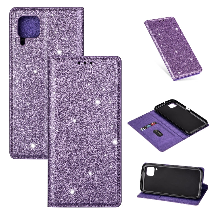Custodia in pelle flip magnetica ultrasottile con glitter per Huawei P40 Lite
