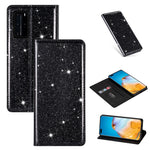 Custodia in pelle flip magnetica ultrasottile con glitter per Huawei P40 Lite