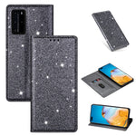Custodia in pelle flip magnetica ultrasottile con glitter per Huawei P40 Lite