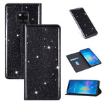 Custodia in pelle flip magnetica ultrasottile con glitter per Huawei P40 Lite