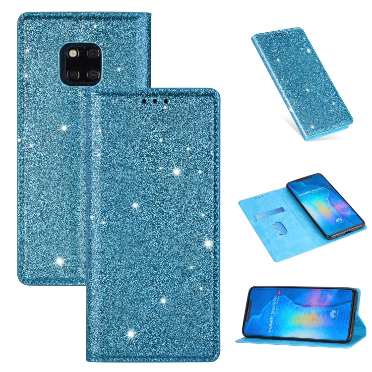 Custodia in pelle flip magnetica ultrasottile con glitter per Huawei P40 Lite