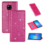 Custodia in pelle flip magnetica ultrasottile con glitter per Huawei P40 Lite