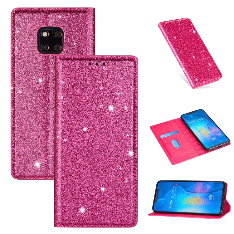 Custodia in pelle flip magnetica ultrasottile con glitter per Huawei P40 Lite