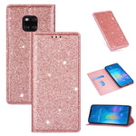 Custodia in pelle flip magnetica ultrasottile con glitter per Huawei P40 Lite