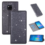 Custodia in pelle flip magnetica ultrasottile con glitter per Huawei P40 Lite