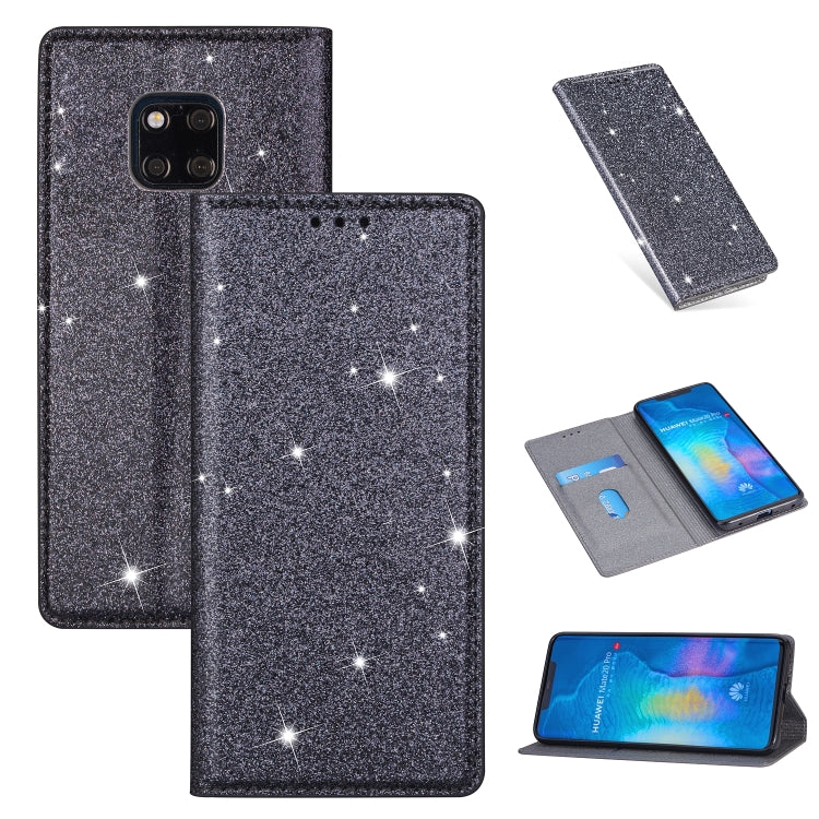 Custodia in pelle flip magnetica ultrasottile con glitter per Huawei P40 Lite
