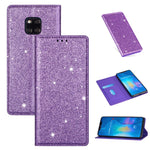 Custodia in pelle flip magnetica ultrasottile con glitter per Huawei P40 Lite