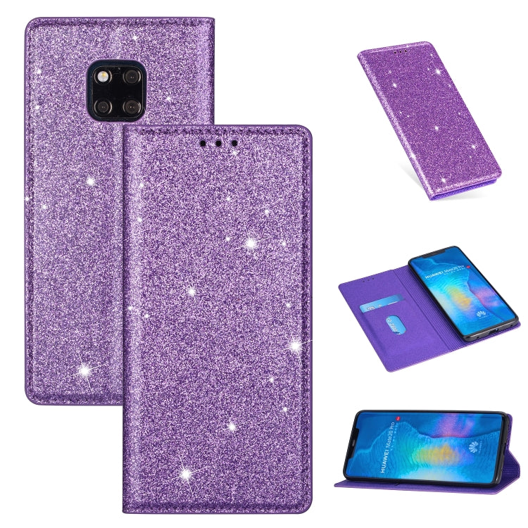 Custodia in pelle flip magnetica ultrasottile con glitter per Huawei P40 Lite