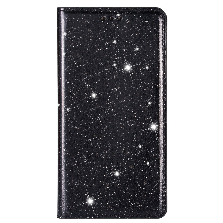 Custodia in pelle flip orizzontale magnetica ultrasottile con glitter per Huawei
