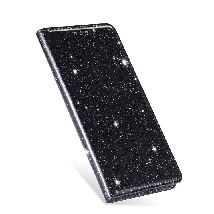 Custodia in pelle flip orizzontale magnetica ultrasottile con glitter per Huawei
