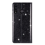 Custodia in pelle flip orizzontale magnetica ultrasottile con glitter per Huawei