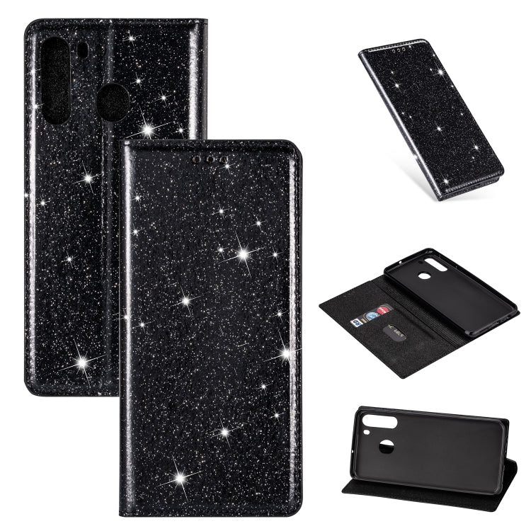 Custodia portafoglio in pelle glitter per Samsung Galaxy A51