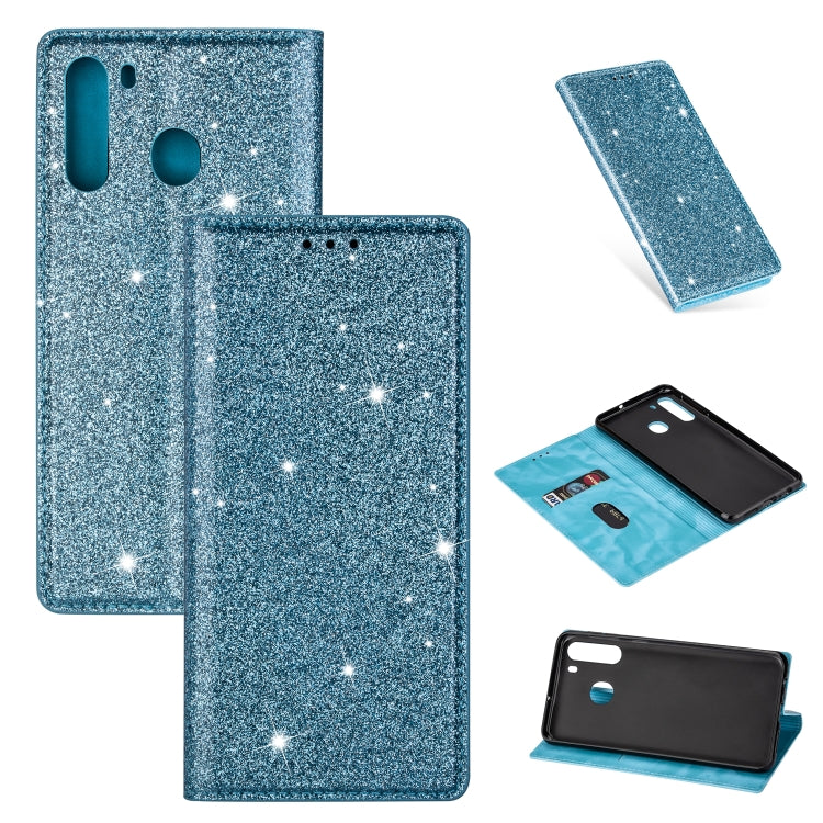 Custodia portafoglio in pelle glitter per Samsung Galaxy A51