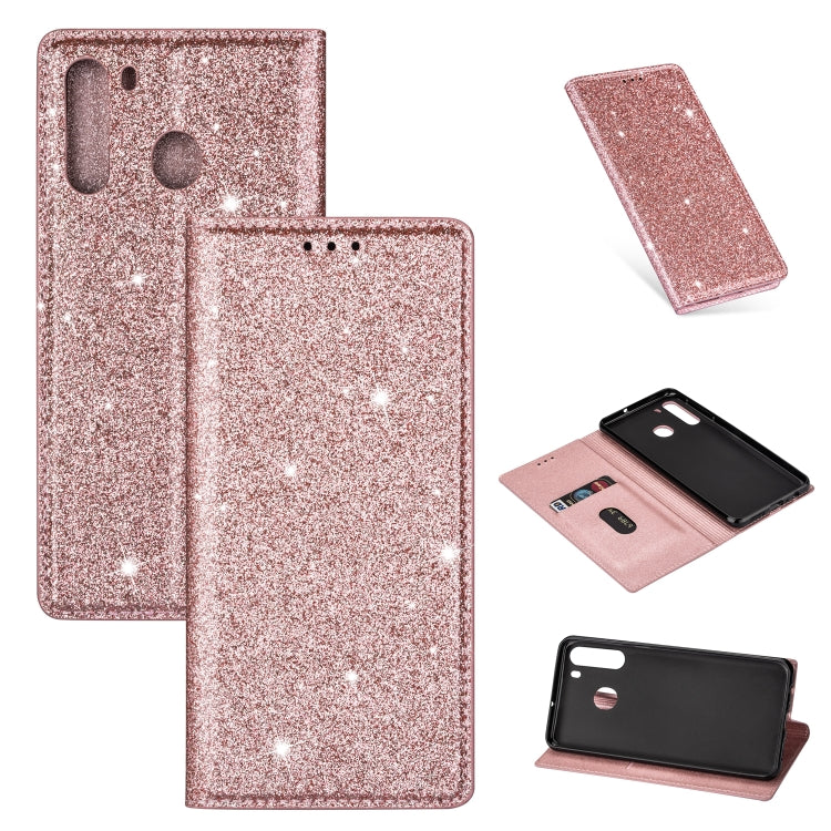 Custodia portafoglio in pelle glitter per Samsung Galaxy A51