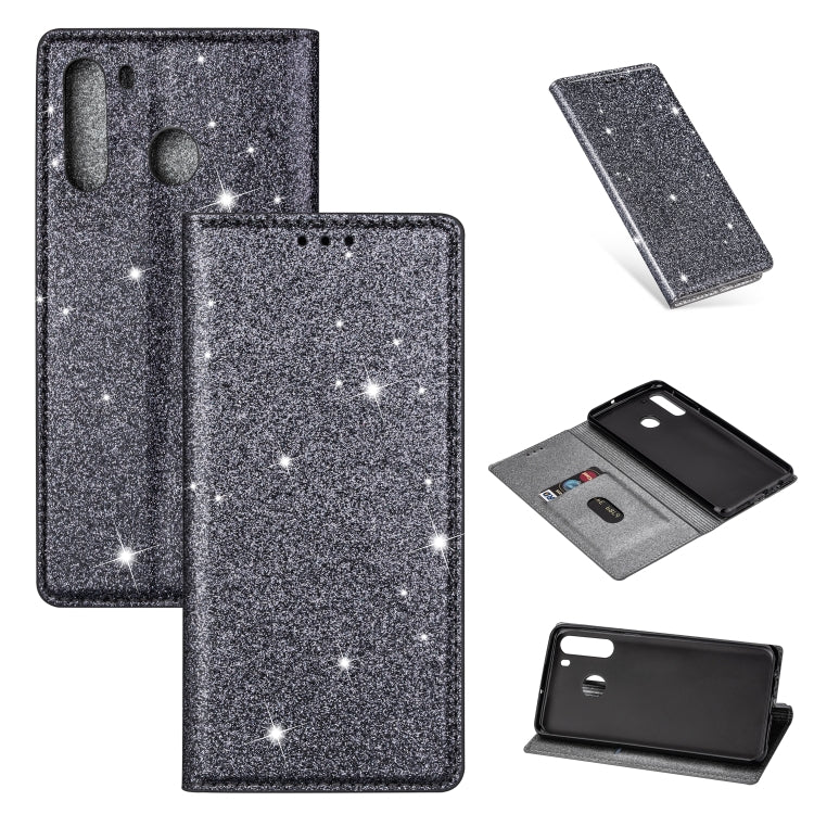 Custodia portafoglio in pelle glitter per Samsung Galaxy A51