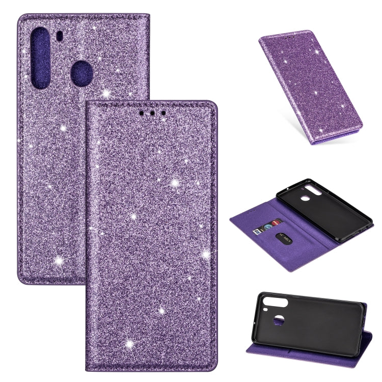 Custodia portafoglio in pelle glitter per Samsung Galaxy A51