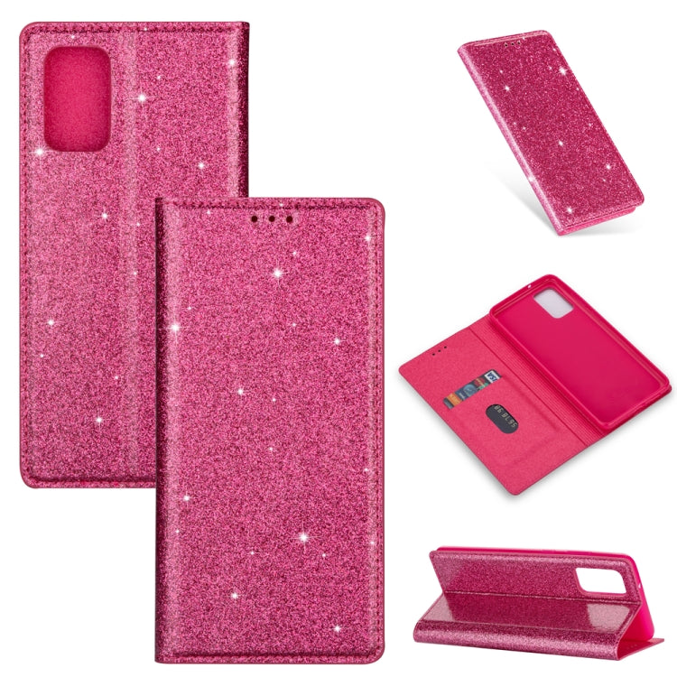 Custodia portafoglio in pelle glitter per Samsung Galaxy A51