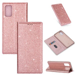 Custodia portafoglio in pelle glitter per Samsung Galaxy A51