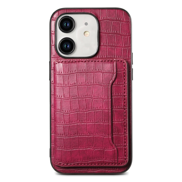 Custodia a copertura totale con motivo coccodrillo per iPhone 12