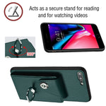 Custodia per telefono con supporto ad anello per borsa per carte d'organo con cordino lungo, For iPhone 8 Plus / 7 Plus