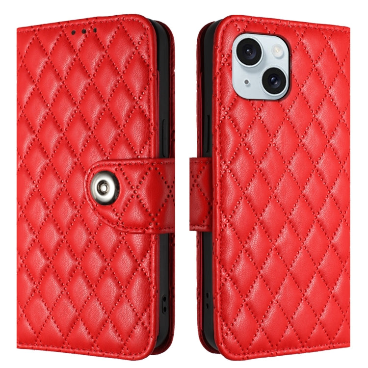Custodia per cellulare in pelle con texture rombica con cordino, For iPhone 13, For iPhone 12 / 12 Pro, For iPhone 12 Pro Max, For iPhone 11 Pro Max
