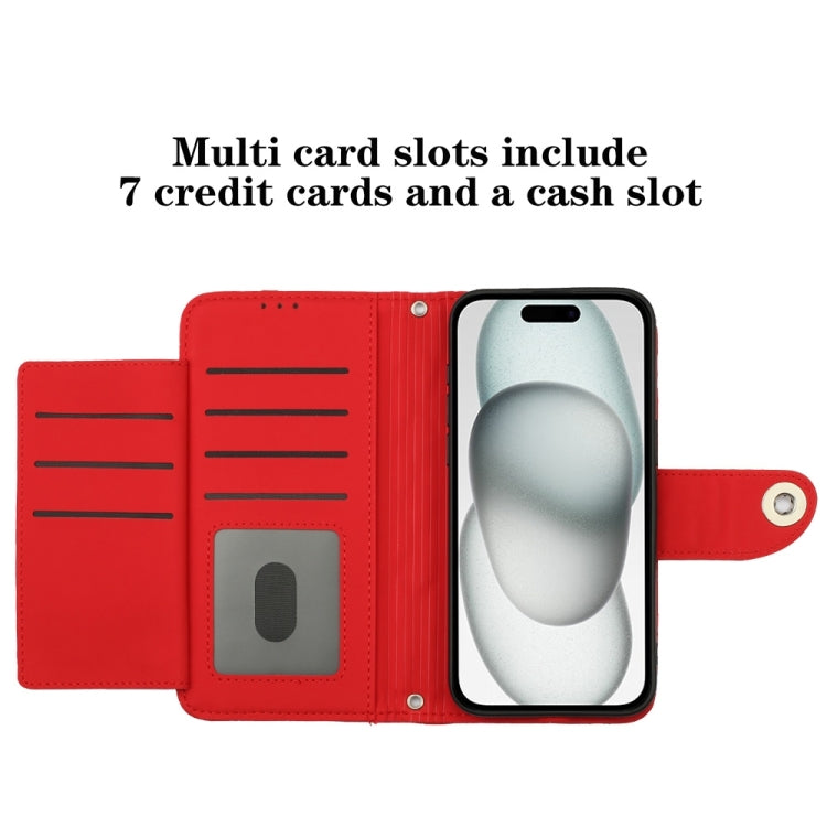 Custodia per cellulare in pelle con texture rombica con cordino, For iPhone XS Max, For iPhone 8 Plus / 7 Plus / 6s Plus