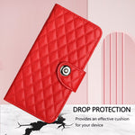 Custodia per cellulare in pelle con texture rombica con cordino, For iPhone XS Max, For iPhone 8 Plus / 7 Plus / 6s Plus