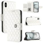 Custodia per cellulare in pelle con texture rombica con cordino, For iPhone XS Max, For iPhone 8 Plus / 7 Plus / 6s Plus