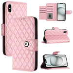 Custodia per cellulare in pelle con texture rombica con cordino, For iPhone XS Max, For iPhone 8 Plus / 7 Plus / 6s Plus